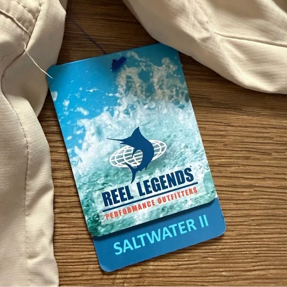 Reel Legends Saltwater II Performance Fishing Shirt XXL NWT Beige Khaki - Picture 8 of 9